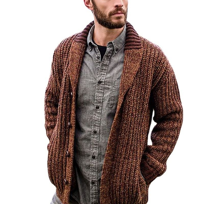 GIOIO - Cárdigan Hombre Liso Premium Manga Larga Urbano Versátil​