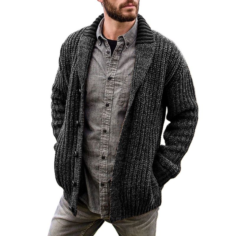 GIOIO - Cárdigan Hombre Liso Premium Manga Larga Urbano Versátil​