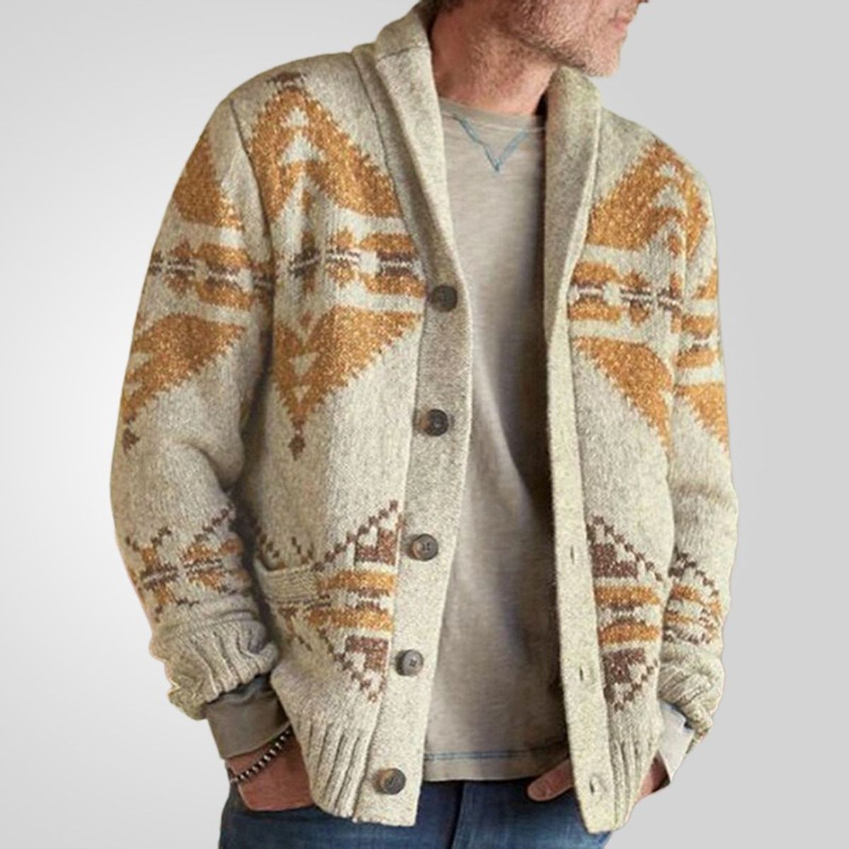 GIOIO - Chaqueta Punto Hombre Diseño Tejido Urbano Abrigada Largo Corte Preciso​