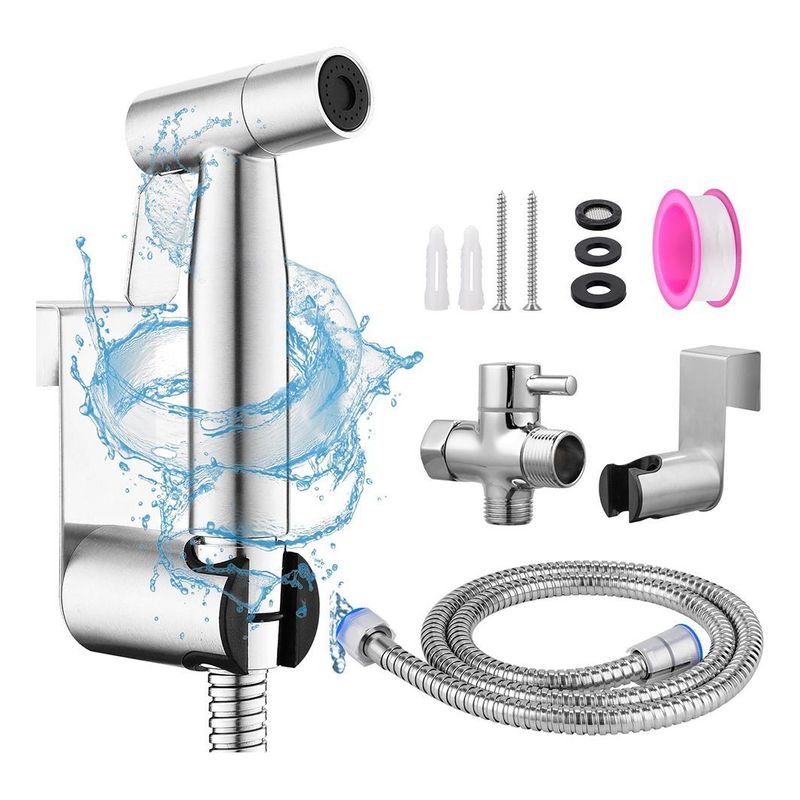 GENERICO - Rociador Bidet de Acero Inoxidable con Manguera Ajustable