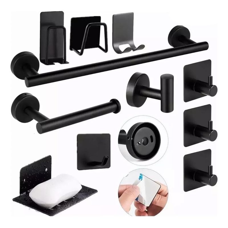 GENERICO - Accesorios de Baño Inoxidable 11 Piezas para Estilo Moderno