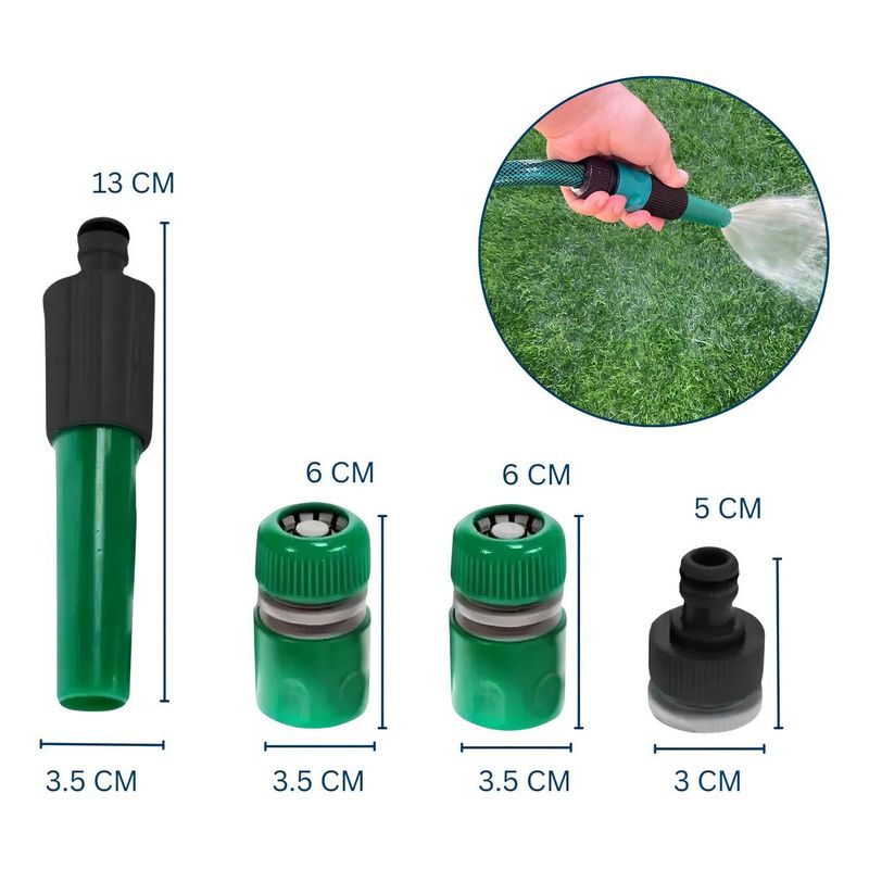 GENERICO - Manguera de Jardín Reforzada 10m con Accesorios Incluidos