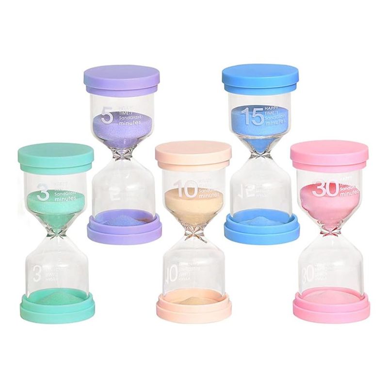 GENERICO - Set de 5 Relojes de Arena para Juegos y Actividades