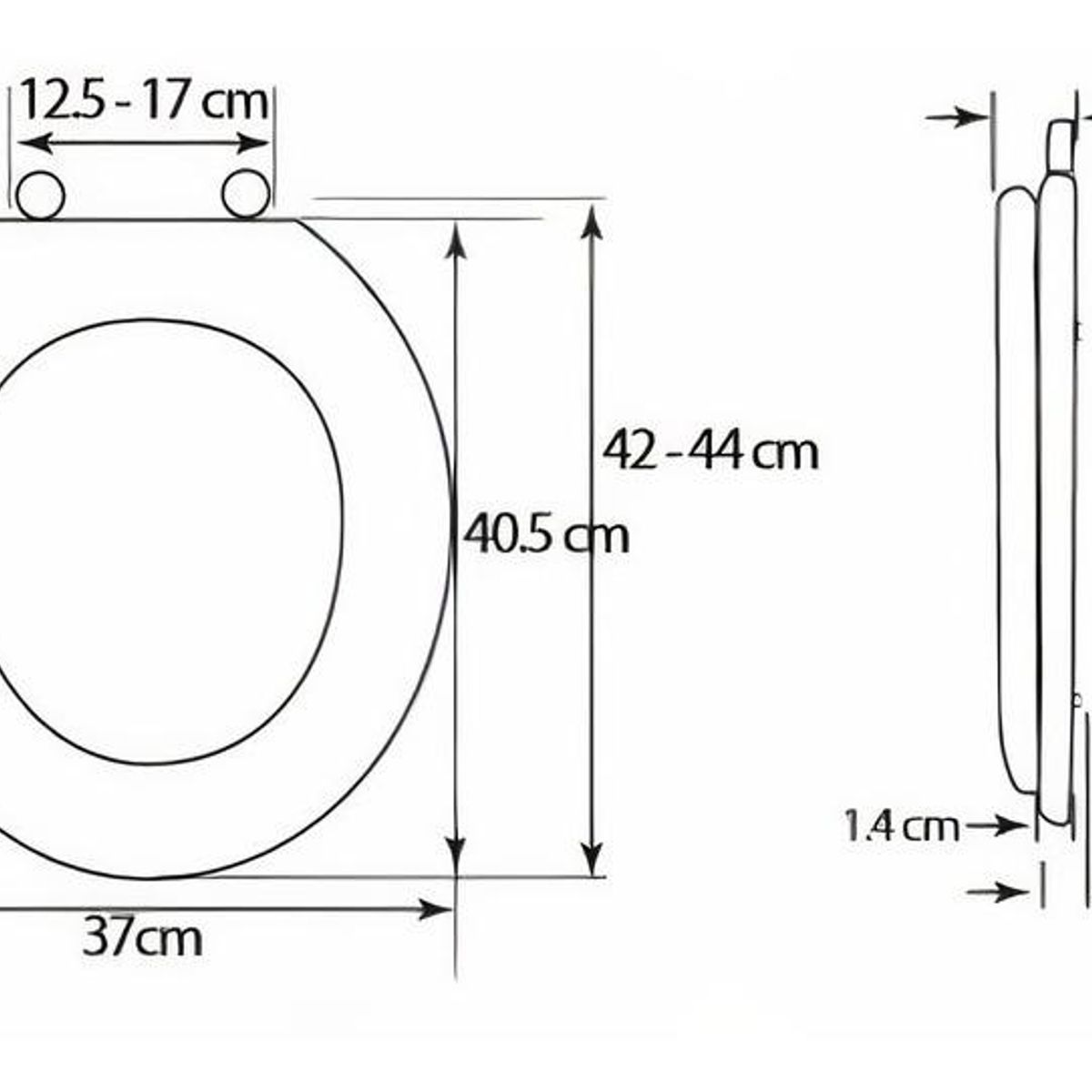GENERICO - Asiento Antibacterial Redondo de Plástico Color Bone