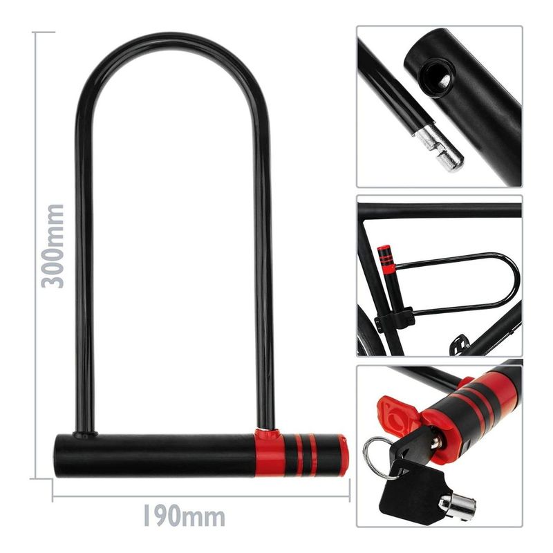 GENERICO - Candado U Antirrobo para Bicicletas y Motos Resistente