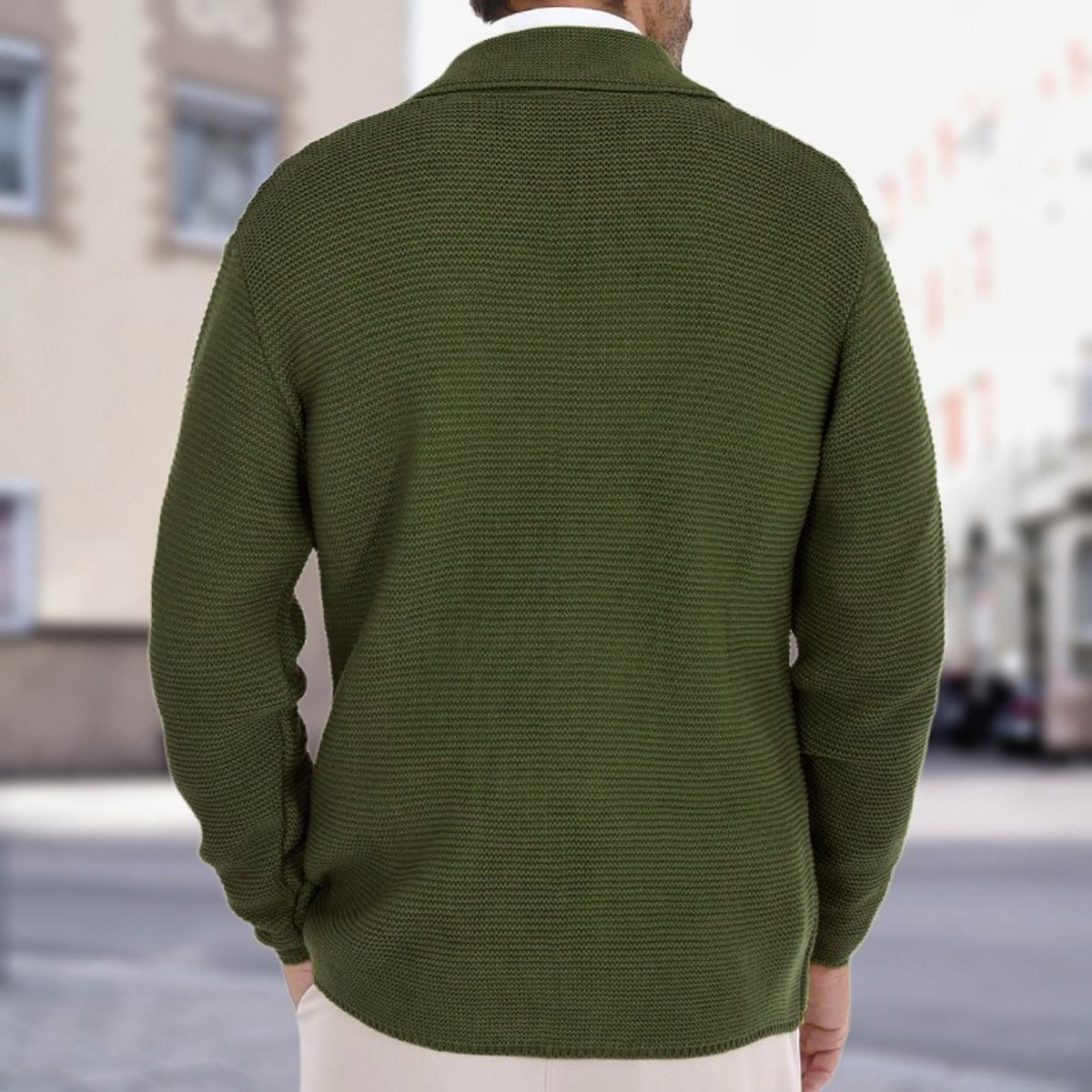 GIOIO - Cárdigan Hombre Solapa Doble Botonadura Corte Preciso Urbano Elegancia