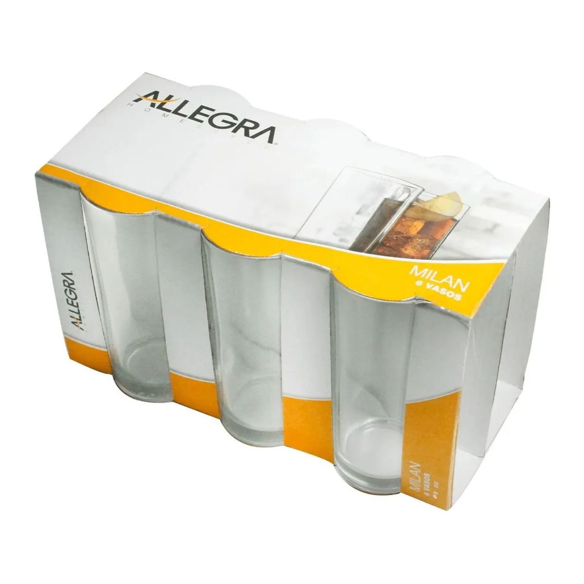 ALLEGRA - Set 6 Vasos Milan Tragos Altos Allegra 255ml