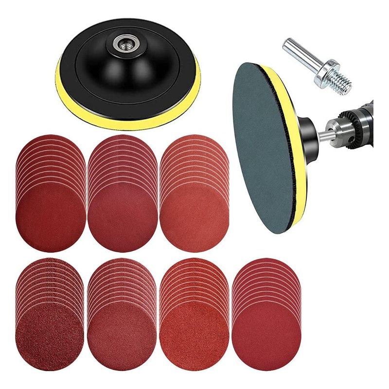 GENERICO - Kit de Discos Abrasivos Velcro para Taladro 5 y 100 Lijas