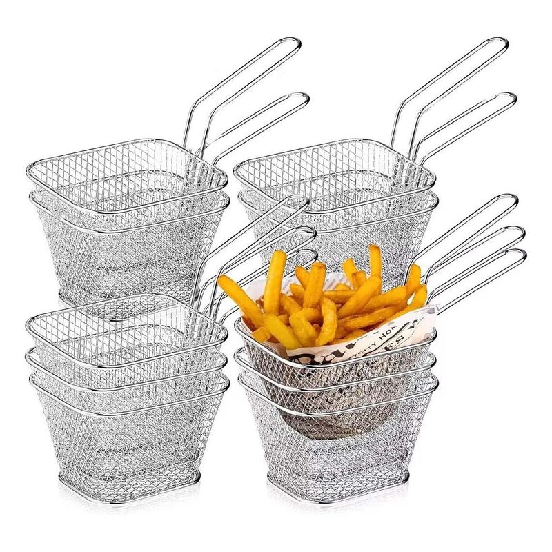GENERICO - Mini Cesta Rejilla para Servir Papas y Snacks Elegantes