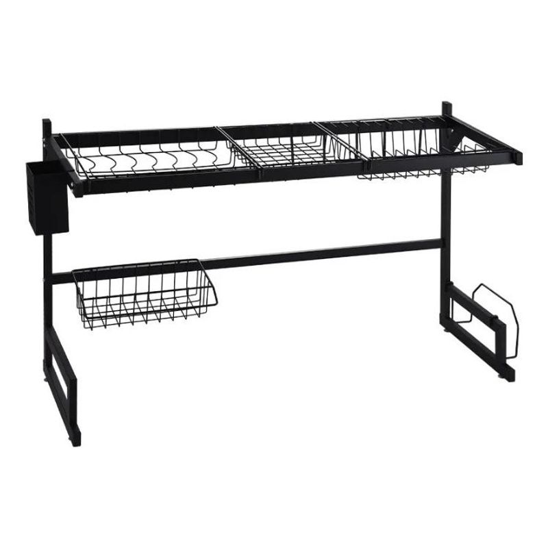 GENERICO - Escurridor de Platos de Acero Inoxidable Negro 85 cm