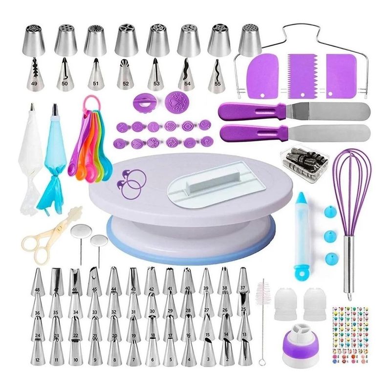 GENERICO - Kit de Repostería 137 Piezas Utensilios y Mangas Inclusivas