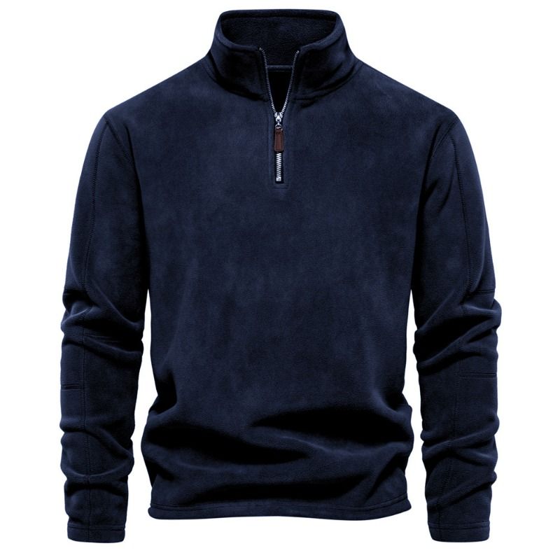GIOIO - Canguro Polar Hombre Media Cremallera Cuello Alto Liso Urbano