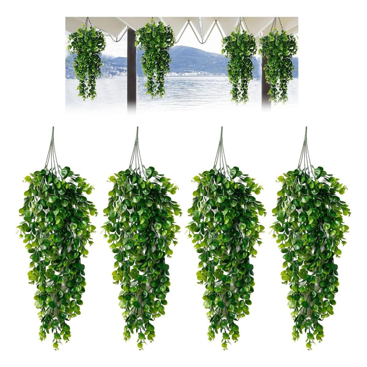 GENERICO - Plantas Colgantes Artificiales de Eucalipto para Decorar