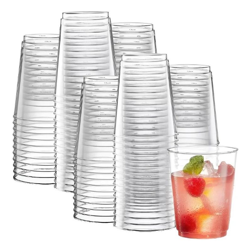 GENERICO - Pack 50 Vasos Acrílicos 438ml Elegantes y Resistentes