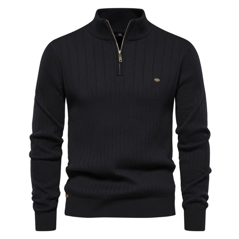 GIOIO - Chaqueta Hombre Cuello Mao Media Cremallera Tejido Ajustado Premium​