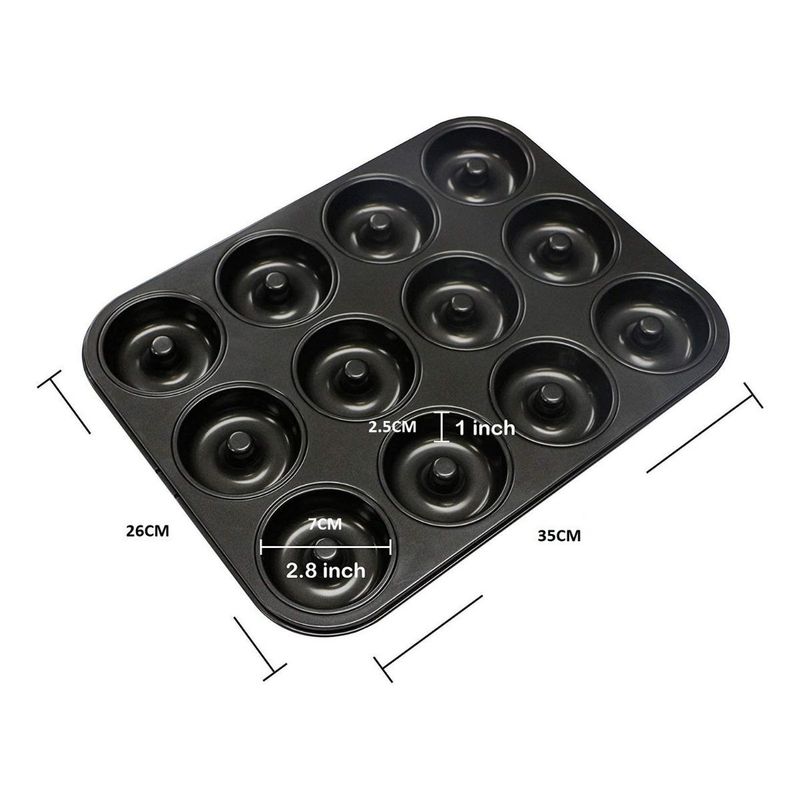 GENERICO - Moldes Antiadhesivos para Hornear 12 Mini Donas en Metal