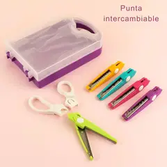 GENERICO - Tijeras de Manualidades con Puntas Intercambiables Zigzag