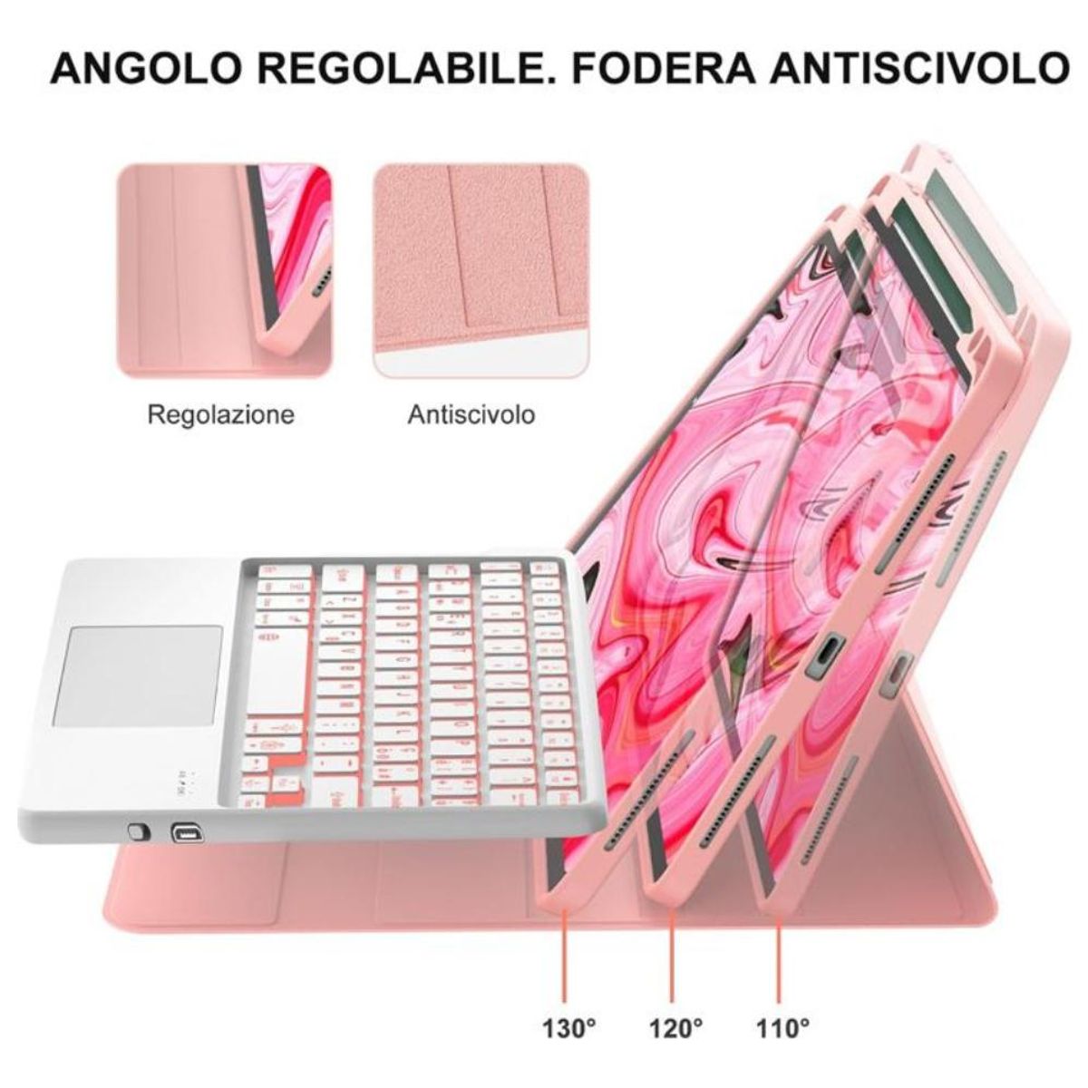 GENERICO - Funda con Teclado Bluetooth y Touchpad para iPad Air 11 M2