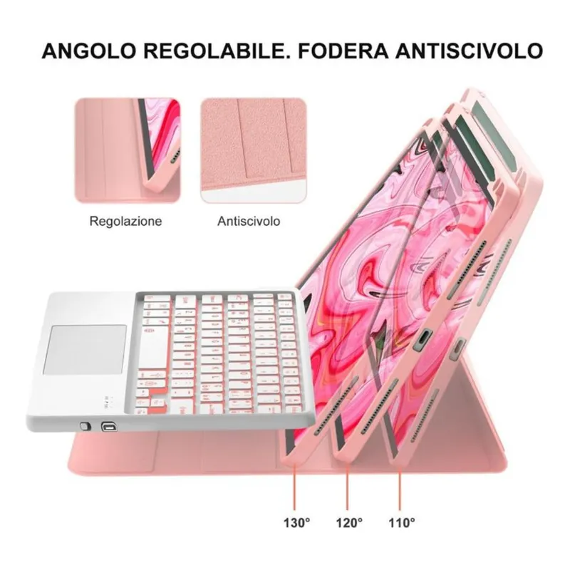 GENERICO - Funda con Teclado Bluetooth y Touchpad para iPad Air 11 M2
