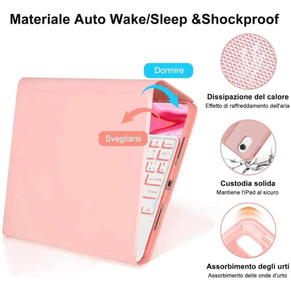 GENERICO - Funda con Teclado Bluetooth y Touchpad para iPad Air 6 2024