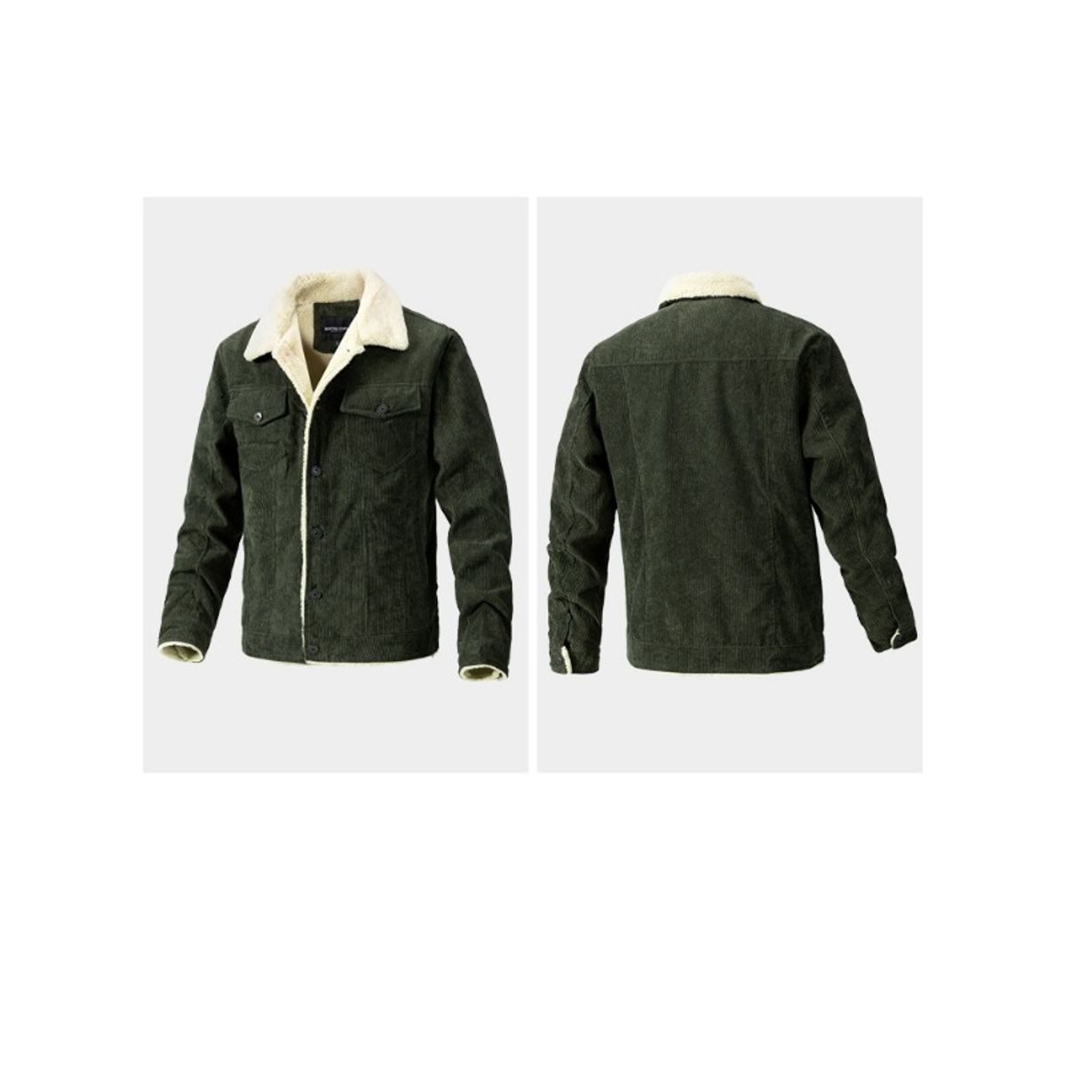 GIOIO - Chaqueta Hombre Pana Abrigada Casual Moderna Ajustada Premium​