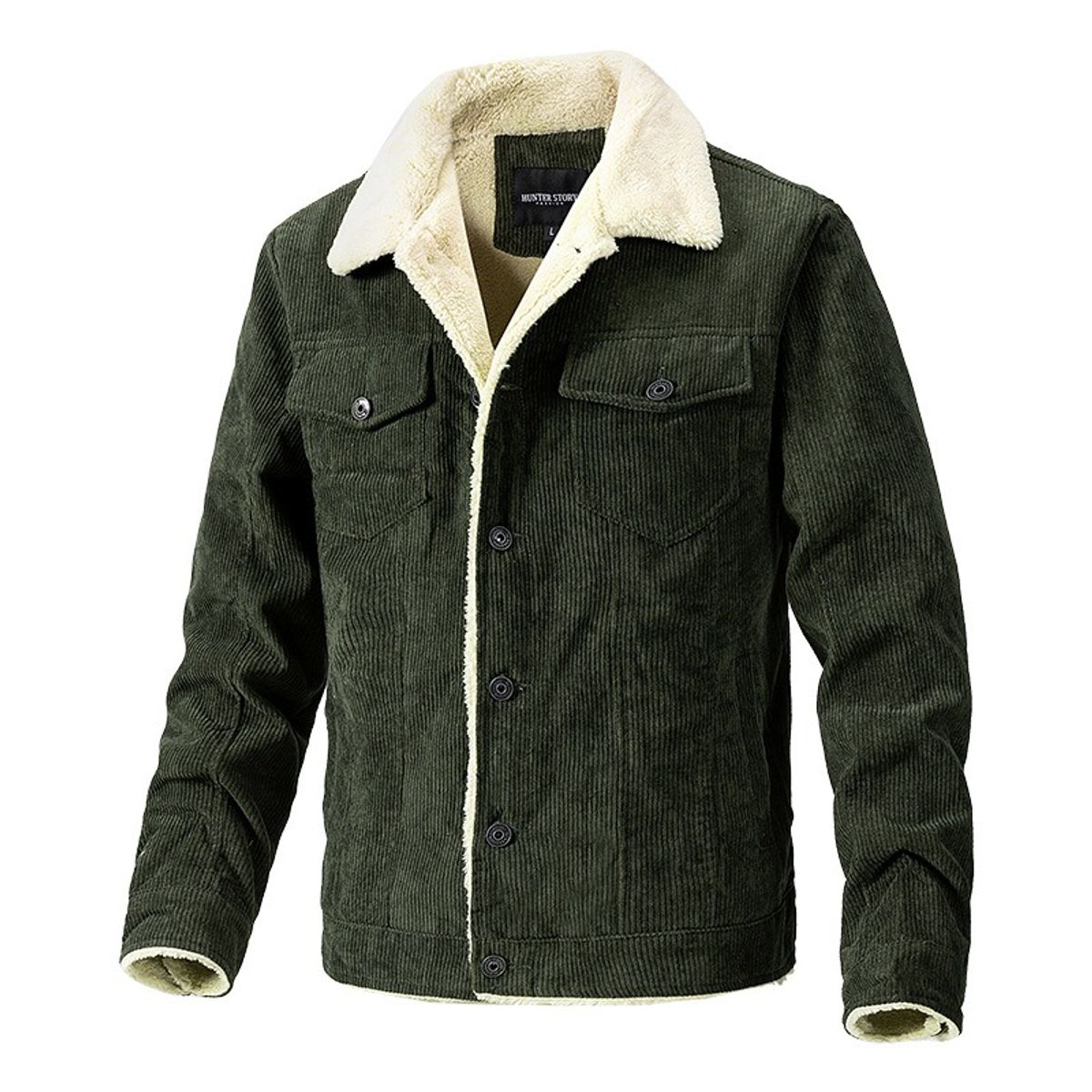 GIOIO - Chaqueta Hombre Pana Abrigada Casual Moderna Ajustada Premium​