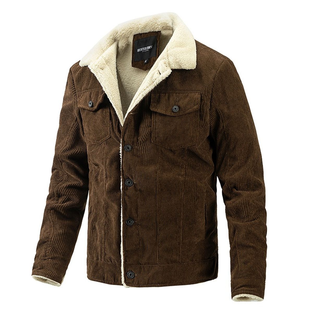 GIOIO - Chaqueta Hombre Pana Abrigada Casual Moderna Ajustada Premium​