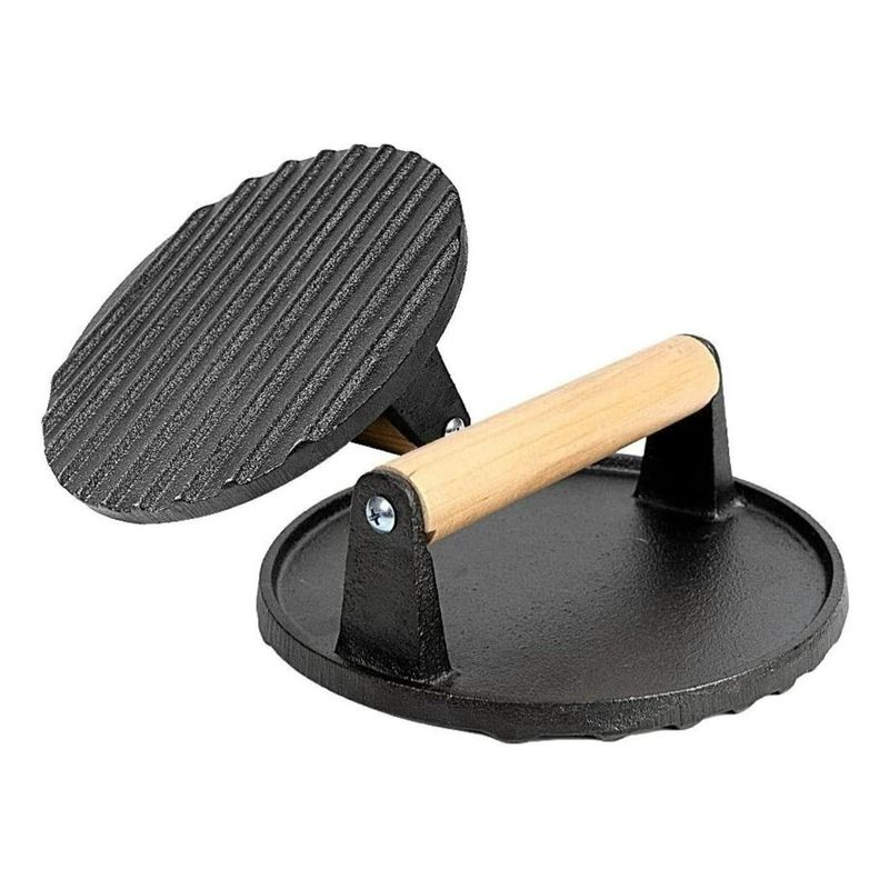 GENERICO - Prensa de Hierro Fundido para Hamburguesas Jugosas de 18 cm