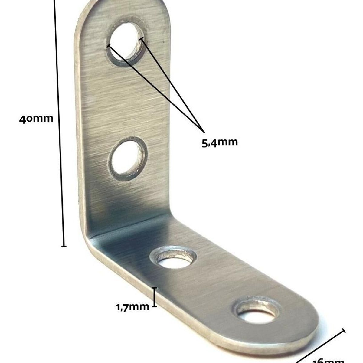 GENERICO - Soporte de Esquina Inoxidable 12 Unidades 90° 40x40mm