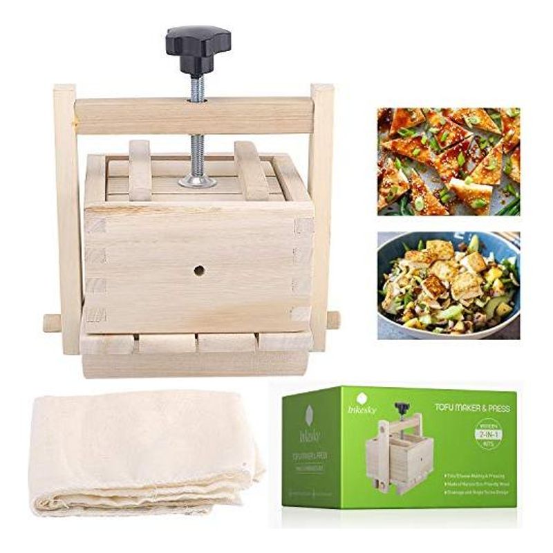 GENERICO - Prensa y Hacedor de Tofu de Madera Kit 2 en 1 Ideal