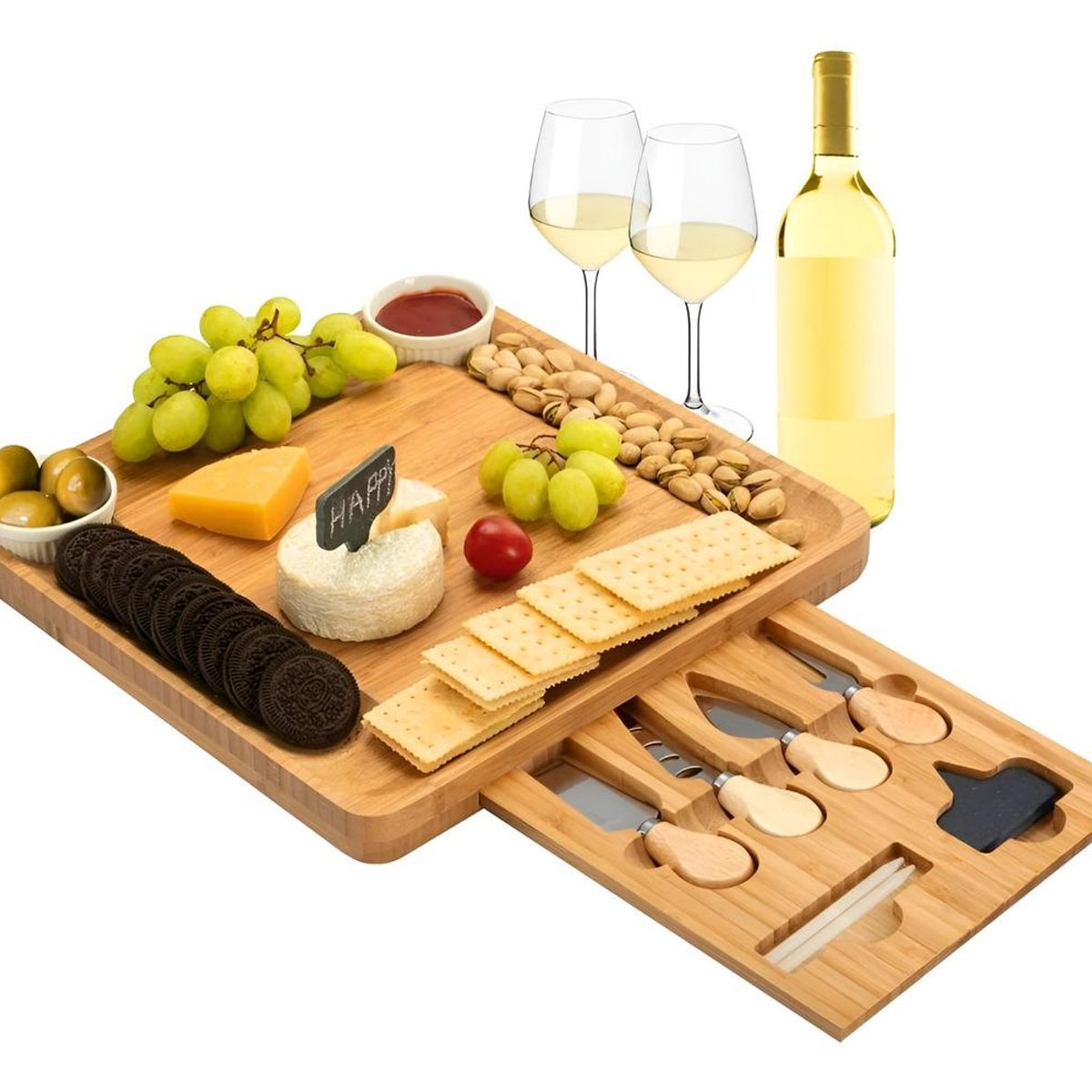 GENERICO - Tabla de Madera Acacia para Picoteo y Reuniones Elegantes