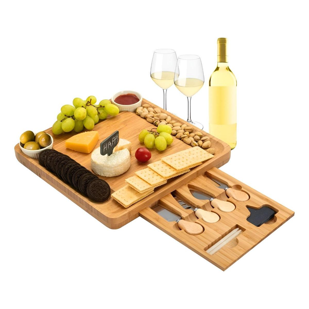 GENERICO - Tabla de Madera Acacia para Picoteo y Reuniones Elegantes