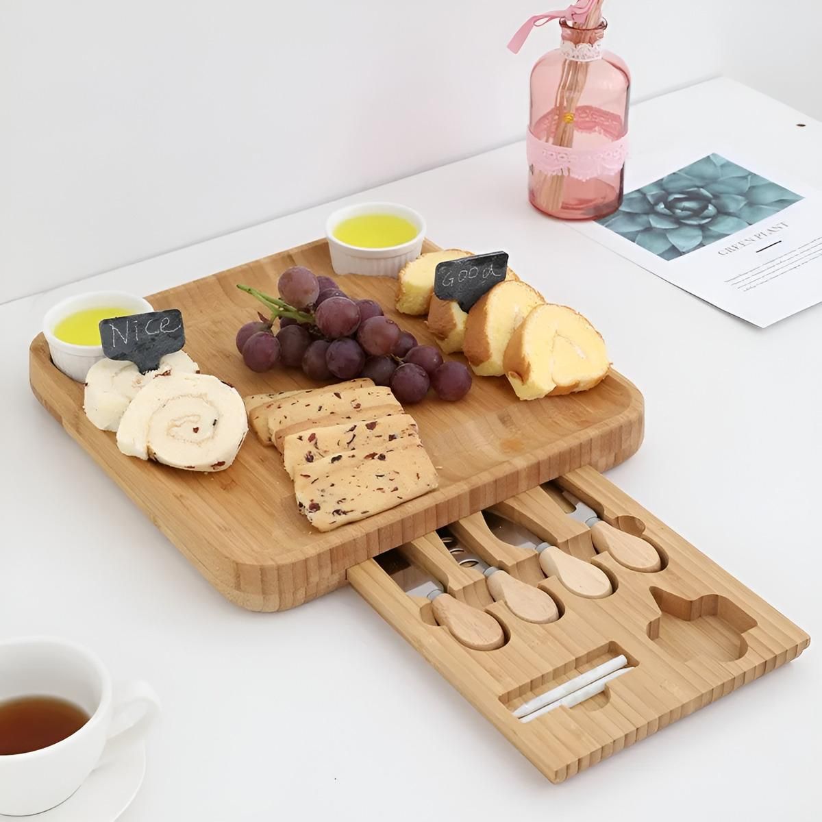 GENERICO - Tabla de Madera Acacia para Picoteo y Reuniones Elegantes