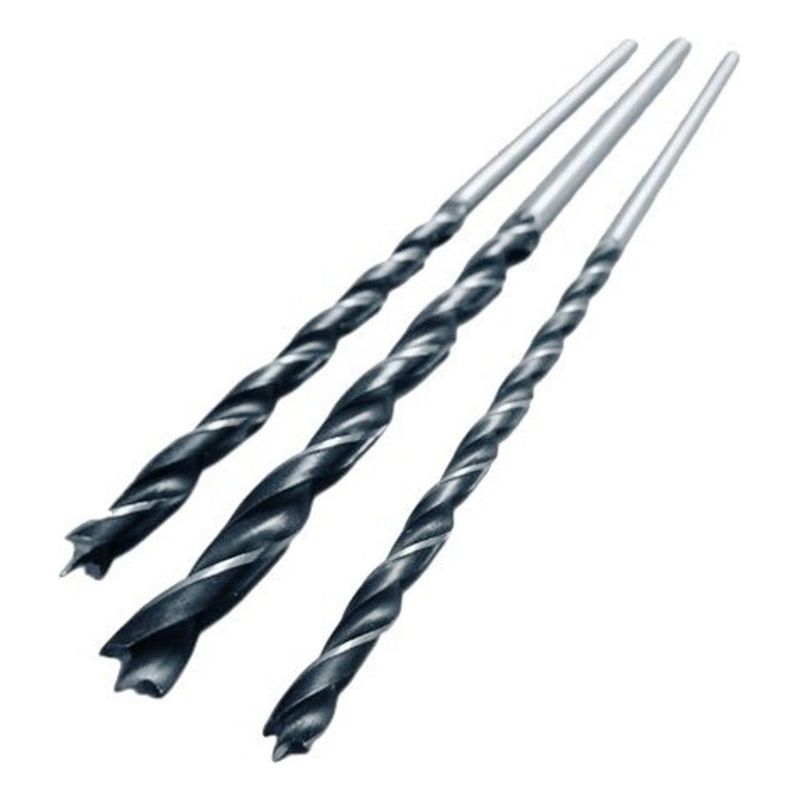 GENERICO - Juego de 3 Brocas Largas para Madera 8 10 y 12 mm 400mm