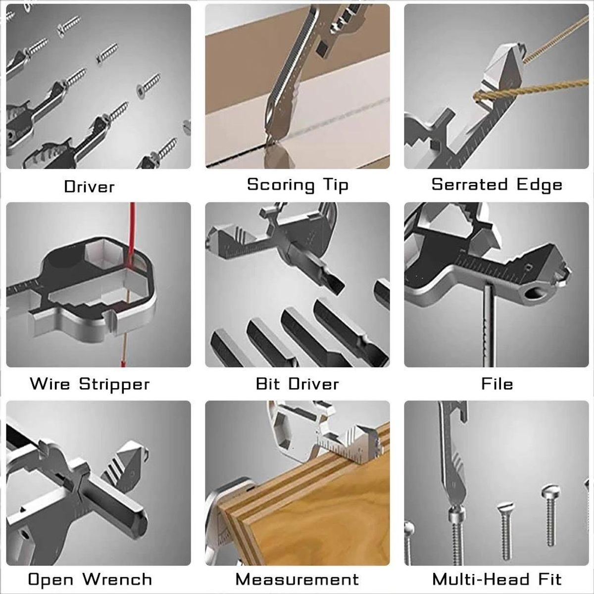 GENERICO - Llave Multifuncional 24 en 1 Compacta y Ligera
