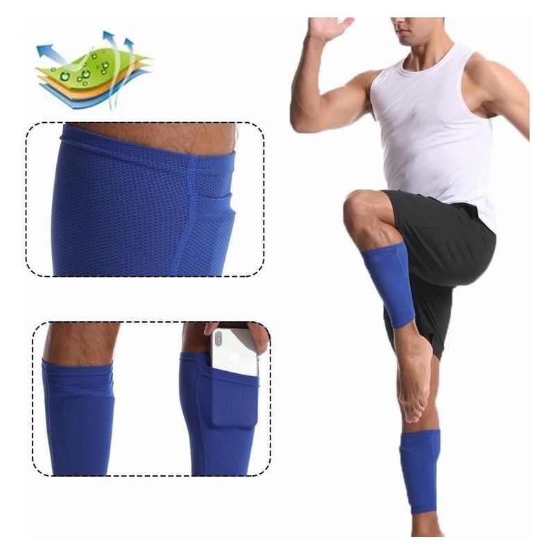 GENERICO - Espinilleras Ergonómicas con Manga Transpirable para Fútbol