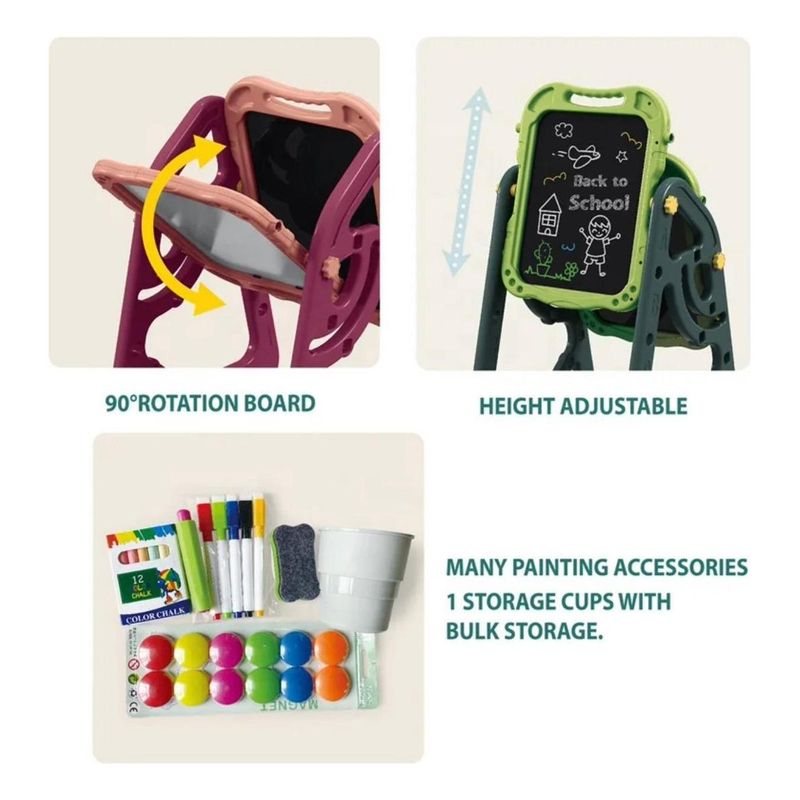 GENERICO - Pizarra Magnética 2 en 1 con Accesorios para Niños