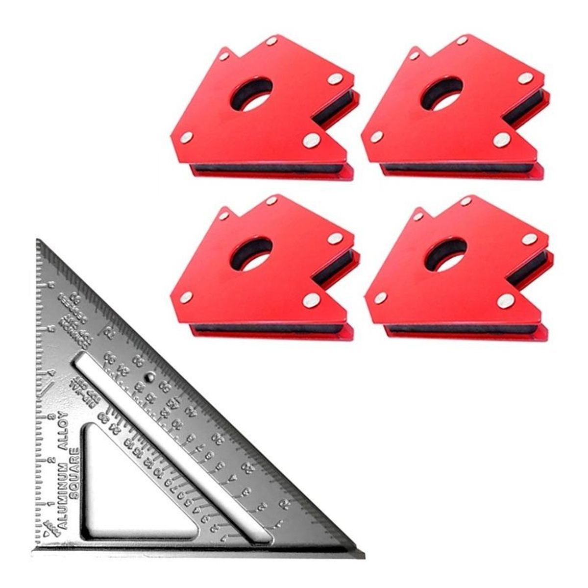 GENERICO - Juego de 4 Escuadras Magnéticas para Soldadura 75 Lbs