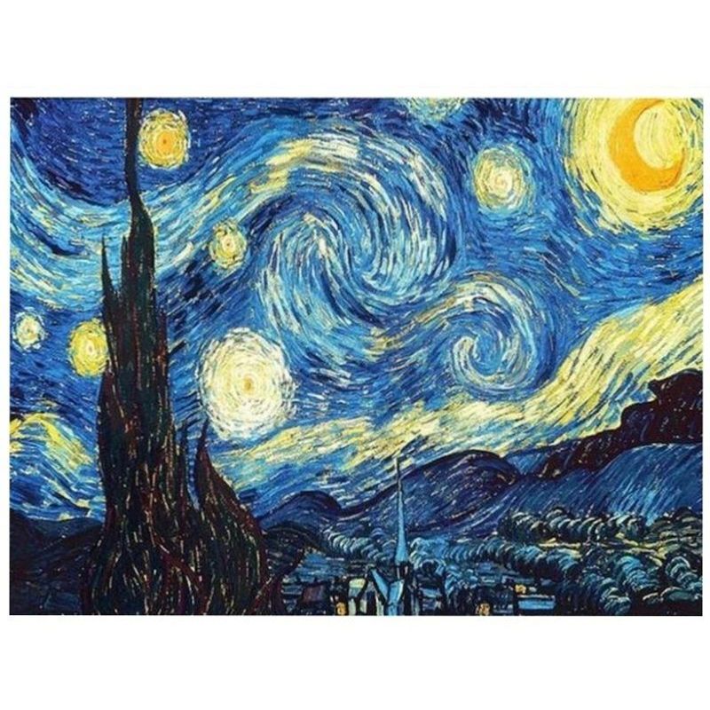 GENERICO - Kit de Pintura con Diamantes - La Noche Estrellada 40x30 cm