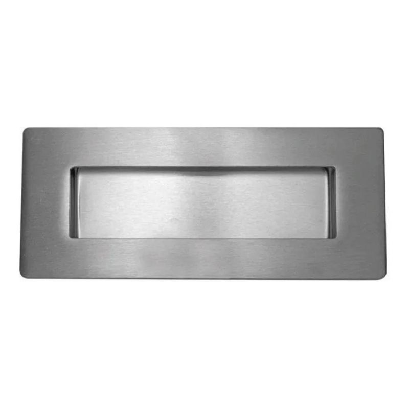 GENERICO - Asa Embutida Rectangular de Acero Inoxidable 120mm 4 Pzas