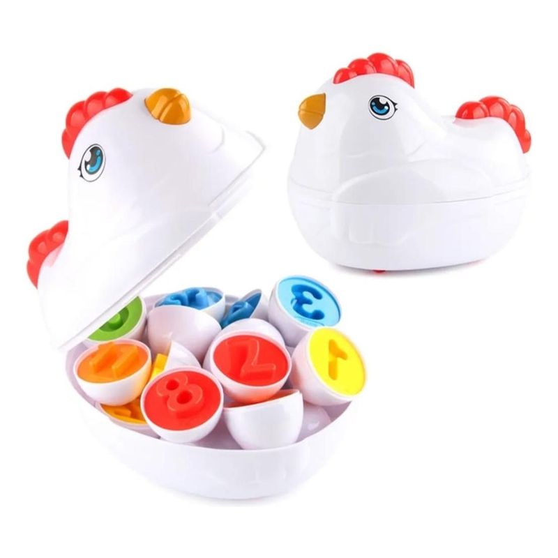 GENERICO - Gallinita Didáctica con Huevos de Encaje para Niños