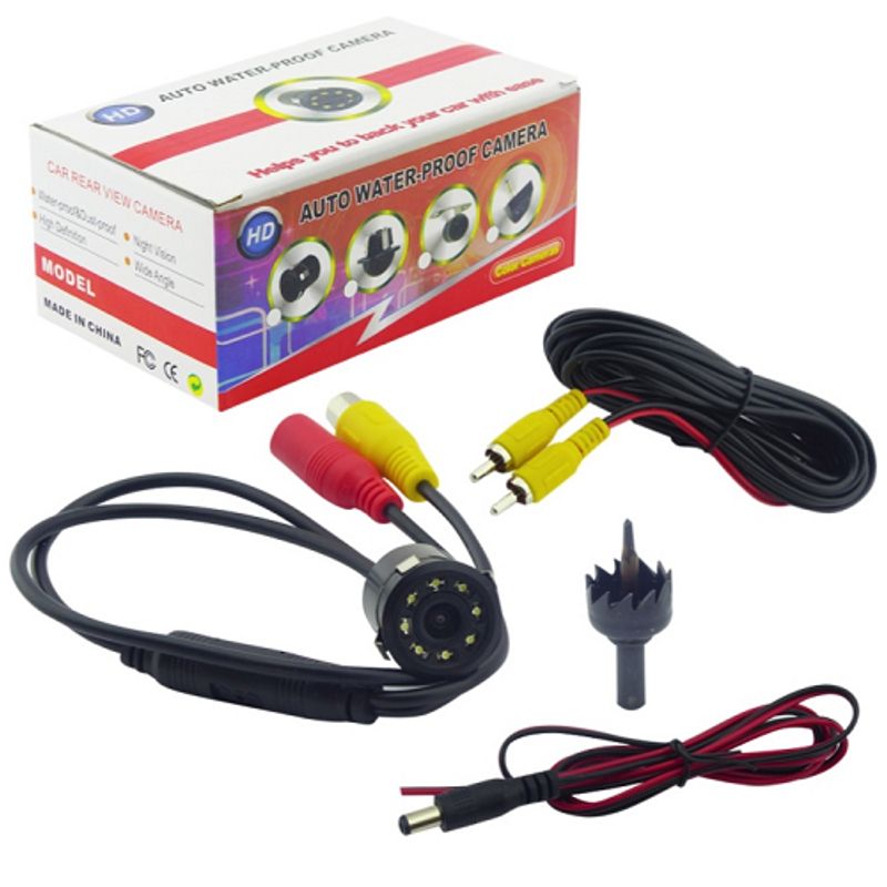 GENERICO - Cámara retroceso Auto 8 LED infrarrojo embutida