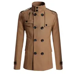 GIOIO - Gabardina Hombre Mezcla Lana Largo Medio Corte Preciso Urbano Elegante​