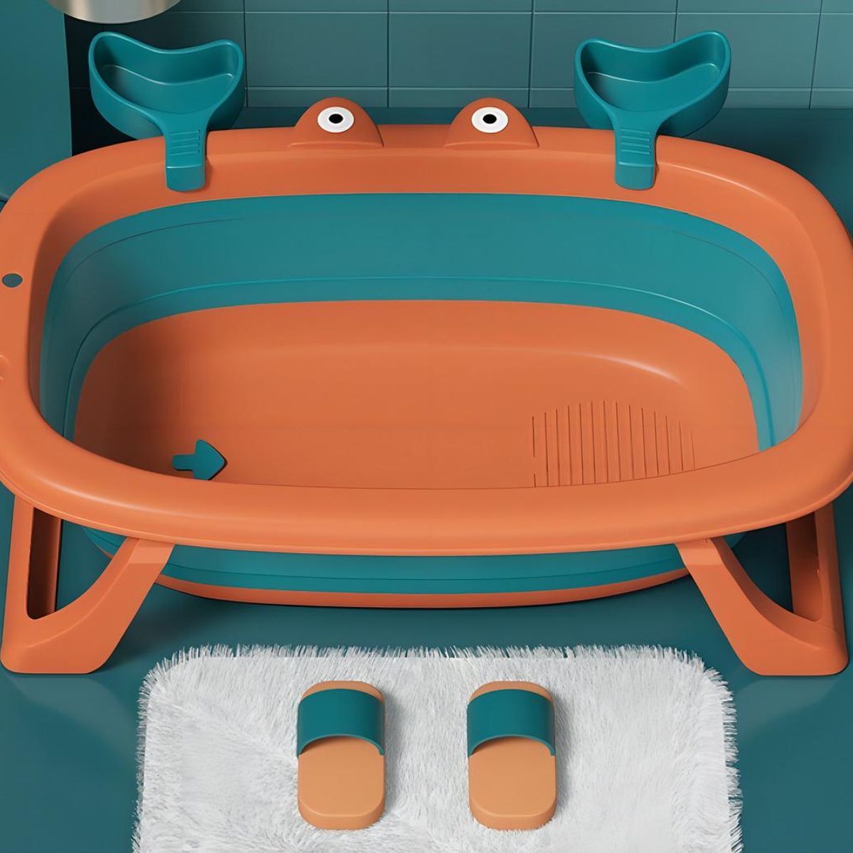 GENERICO - Tina Plegable Cangrejo para Bebés Segura y Cómoda