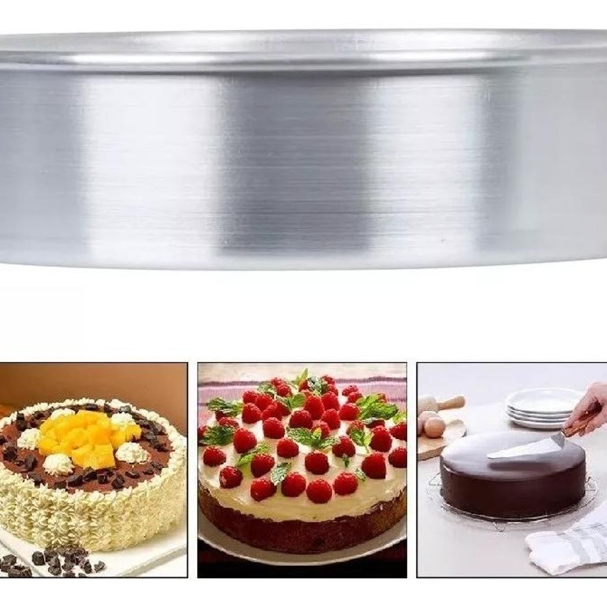 GENERICO - Molde de Aluminio Fijo para Tortas y Queques 30 cm