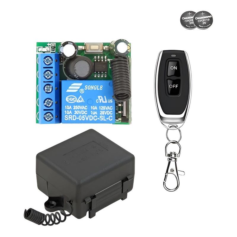 GENERICO - Módulo Relé Inalámbrico 433MHz con Control Remoto 2 Botones