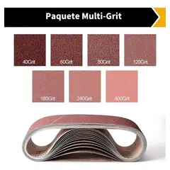 GENERICO - Set de 21 Lijas Cinturón 75x533mm para Madera y Metal