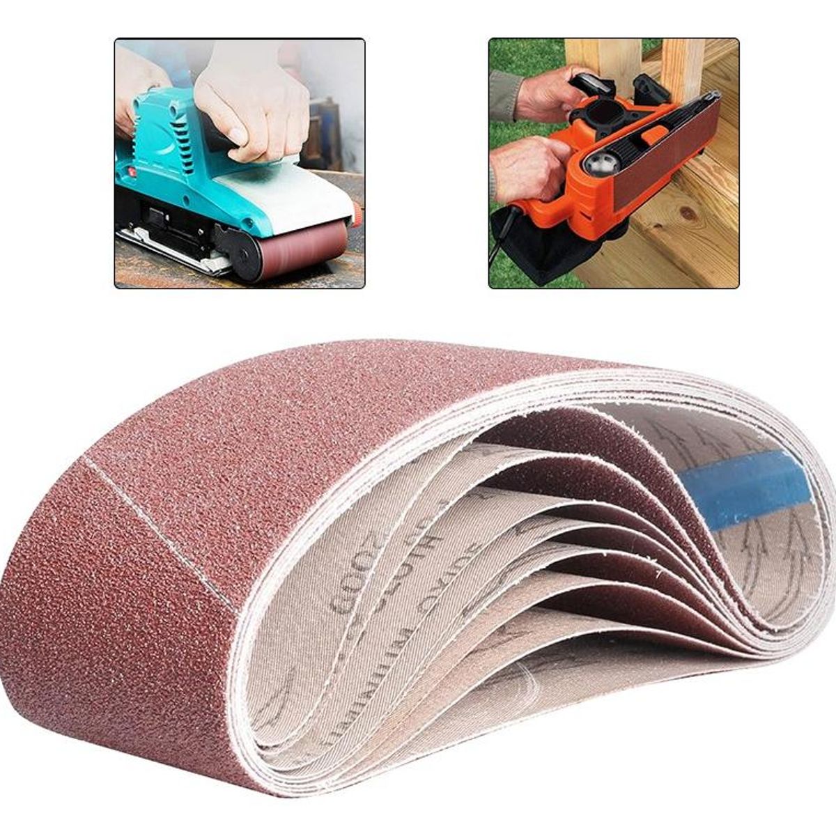 GENERICO - Set de 21 Lijas Cinturón 75x533mm para Madera y Metal