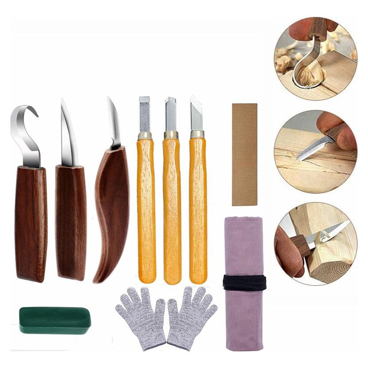 GENERICO - Juego Completo de Gubias para Tallado en Madera 10 Pzas