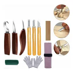 GENERICO - Juego Completo de Gubias para Tallado en Madera 10 Pzas